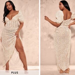 Pretty Little Thing floral corset midaxi dress NWT